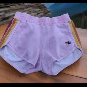 Aviator Nation 5 Stripe Jogger Short in pink